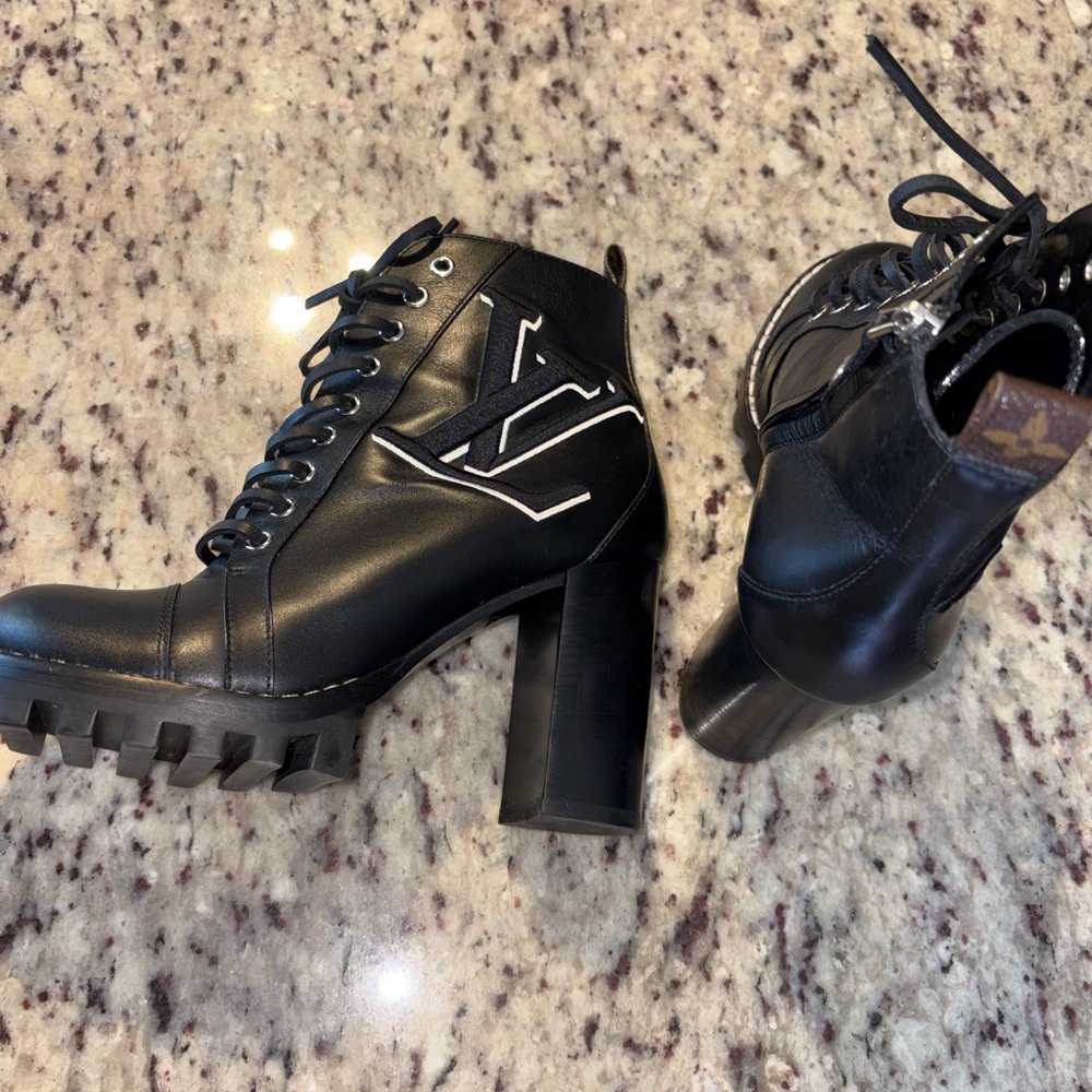 Louis Vuitton Star Trail Black Chunky Heel Booties